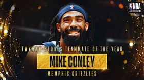 NBA／被灰熊送走…他連贏2大獎
NBA,曼菲斯灰熊,Mike Conley,猶他爵士,交易,年度最佳隊友,年度最佳運動精神
翻攝自NBA官方推特