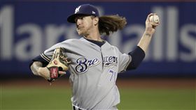 ▲釀酒人終結者黑德（Josh Hader）飄逸的長髮是他的秘密武器？（圖／美聯社／達志影像）
