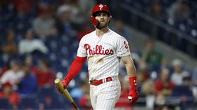▲哈波（Bryce Harper）3打數無安打，費城人單場4轟痛擊大都會。（圖／美聯社／達志影像）
