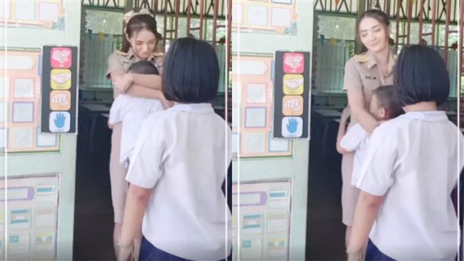 泰女老師愛的抱抱　男童臉埋酥胸爽炸