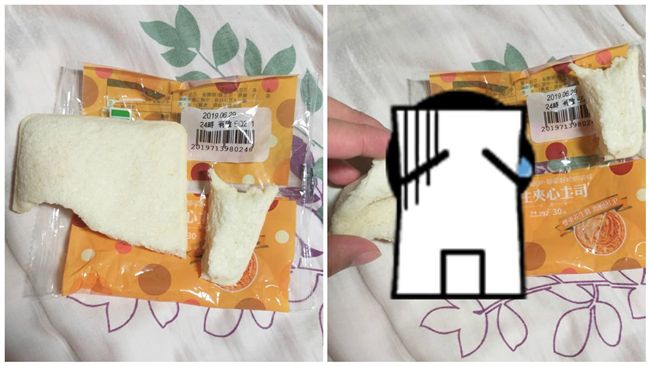 買超商夾心麵包　他咬一口傻眼：餡呢