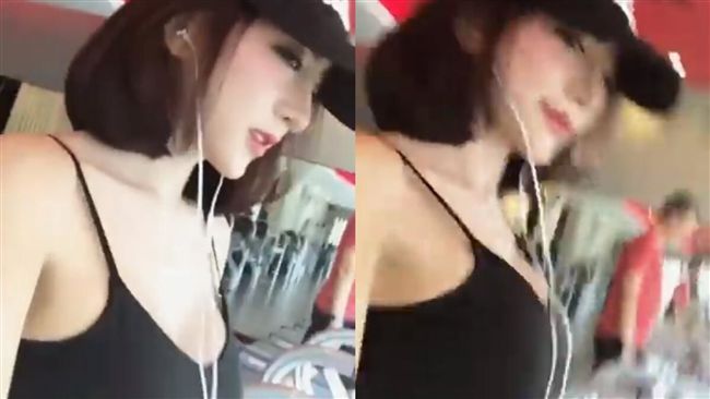 正妹用跑步機上身「狂晃」！引網暴動
