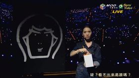 Lulu向上一屆金曲主持蕭敬騰致敬，花三分鐘「倒著畫」。（圖／翻攝自金曲獎官網）