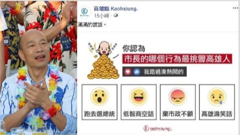 韓國瑜最挑釁高雄人的行為？網選這項