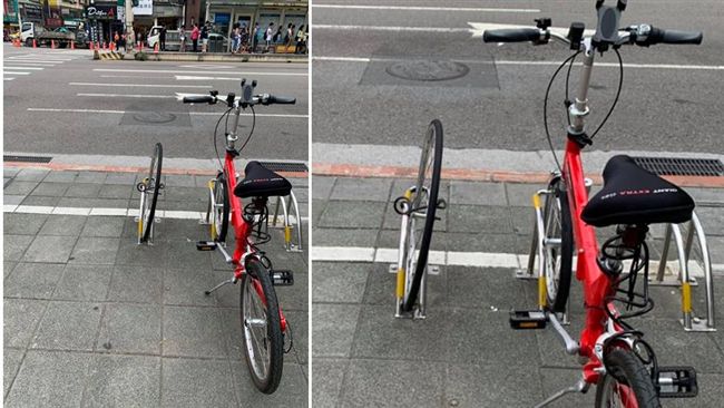 腳踏車分屍！她出來只剩前輪…傻眼了