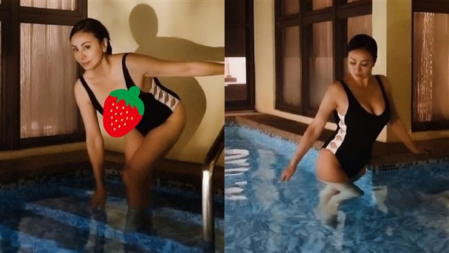 田麗乳波盪漾！一彎腰…完美W胸現形