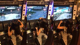 賽車,投胎,小學生,甩尾,女兒,體驗,遊戲,爆廢公社,轉彎,頭文字D,街機,　圖／翻攝自爆廢公社臉書