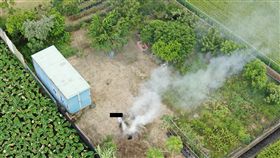 露天燒稻草　苗縣出動無人機助巡查部分農民為求方便，會在一期稻作收割後以露天燃燒方式處理稻草，恐影響空氣品質也可能釀災，苗栗縣政府環保局今年出動無人機從空中輔助巡查，將對違規者開罰。（苗栗縣環保局提供）中央社記者管瑞平傳真　108年7月1日