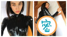 水原希子在IG公開一張身穿黑色緊身連身衣的照片。（圖／翻攝自IG）