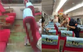 台鐵砍人事件。（組合圖／翻攝畫面、翻攝自一百五臉書）