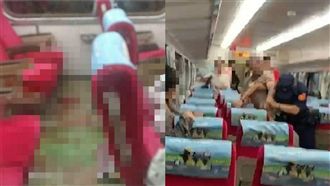 台鐵爆砍人地上全血　逃票男怒砍警