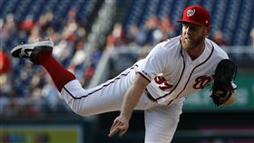 ▲『天才小史』史特拉斯堡（Stephen Strasburg）7/4對馬林魚單場14K，還投出9球3K「完美一局」。（圖／美聯社／達志影像）