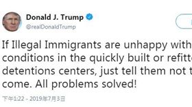 拘留所,擁擠,牢籠,川普,移民（圖／翻攝自Donald J. Trump twitter）