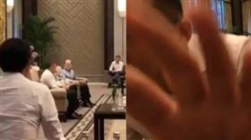 柯文哲見劉結一！直播被伸手擋打斷（圖／翻攝自柯文哲直播畫面）