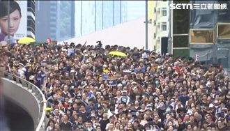 香港九龍大遊　港黑潮再襲擠爆車站