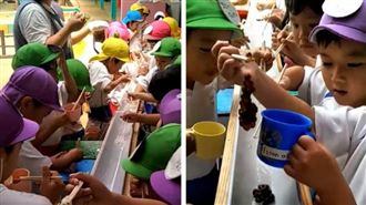 日本幼稚園玩流水珍珠　台灣人妻笑翻