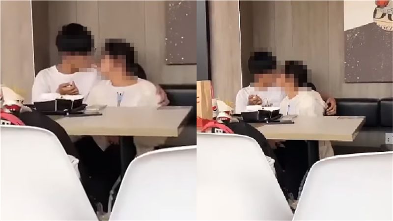 小情侶嗨玩吃吃秀　速食店恩愛片曝光