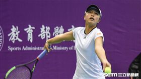 WTA台灣公開賽女子雙打李亞軒。（圖／記者林敬旻攝）