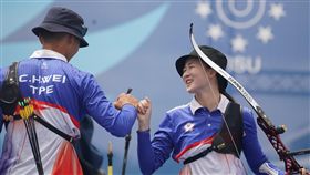 世大運反曲弓魏均珩、彭家楙奪金。（圖／體育署提供）