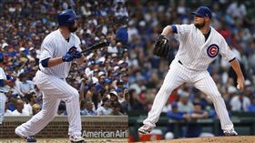 ▲小熊先發投手雷斯特（Jon Lester）6.2局優質先發、3打數2安打轟陽春砲。（圖／美聯社／達志影像）