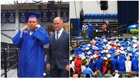 6月時，許多學校都在舉辦畢業典禮，畢業生們在師長的歡呼下，開心的上台致詞、領取畢業證書。但是在美國一所高中內，他們為了一位患有自閉症的畢業生傑克（Jack Higgins），以無聲的揮手方式取代鼓掌，令傑克的父母相當感動。（圖／翻攝自Raney Day Media）