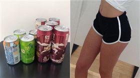 男灌5啤酒不醉　真理褲妹哭：被陰了。（圖／翻攝自爆廢公社、Dcard）