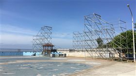 颱風丹娜絲攪局  金湖海灘花蛤季延至8月中旬金門縣金湖鎮公所17日表示，原定18到21日在成功海灘出海口辦理的2019金湖海灘花蛤季活動，因為天候緣故延到8月17日到19日舉辦。圖為會場。中央社  108年7月17日