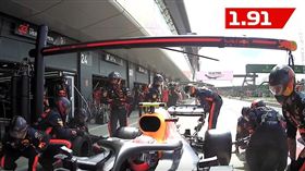 ▲2019 F1英國站Reb Bull車隊以1.91秒完成換胎（圖／翻攝網路）