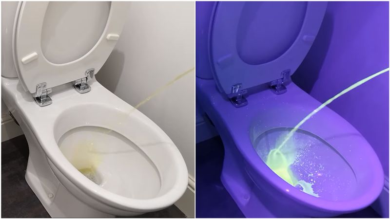 站著尿超恐怖！燈一照…浴廁髒污現形