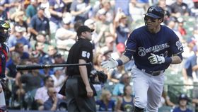 ▲葉立奇（Christian Yelich）敲出本季第34轟。（圖／美聯社）