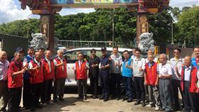 新竹市開台金山寺捐偵防車　提升地方治安新竹市開台金山寺捐贈新竹市警察局一輛偵防車，19日舉行「開台金山寺捐贈偵防車暨啟用典禮」，盼有效打擊犯罪，維護地方治安。（新竹市政府提供）中央社記者魯鋼駿傳真　108年7月19日
