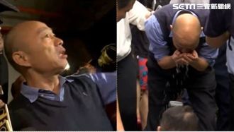 勘災第一個動作　韓國瑜雙手撈水…