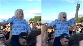 英國,音樂祭,演唱會,格拉斯哥,阿嬤,82歲。(圖/翻攝自推特)
