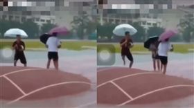 高雄淹水／淹水還贈送彈簧床　雄工學生實測(圖/臉書「3Q陳柏惟反正要選立委後援會」)