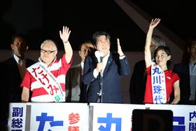 日本,參院選舉,安倍晉三,開票,投票