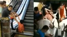 黑龍江,哈爾濱,商場,手扶梯,夾住,維修,截肢,隙縫,　圖／翻攝自微博