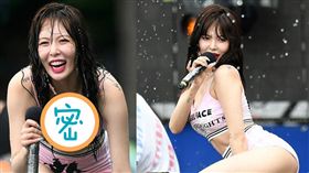 泫雅幾乎衣不蔽體，動作遭批色情。（圖／翻攝自MK體育）