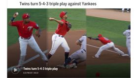 ▲雙城3殺洋基，大聯盟本季第2次3殺守備。（圖／翻攝自MLB官網）