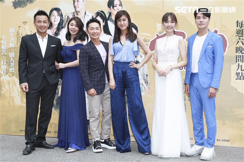 公視時代生活劇《苦力》首映記者會主演傅子純、黃文星、蔡昌憲、田羽安（原名陳怡嘉）、林玟誼、白家綺。（記者林士傑/攝影）