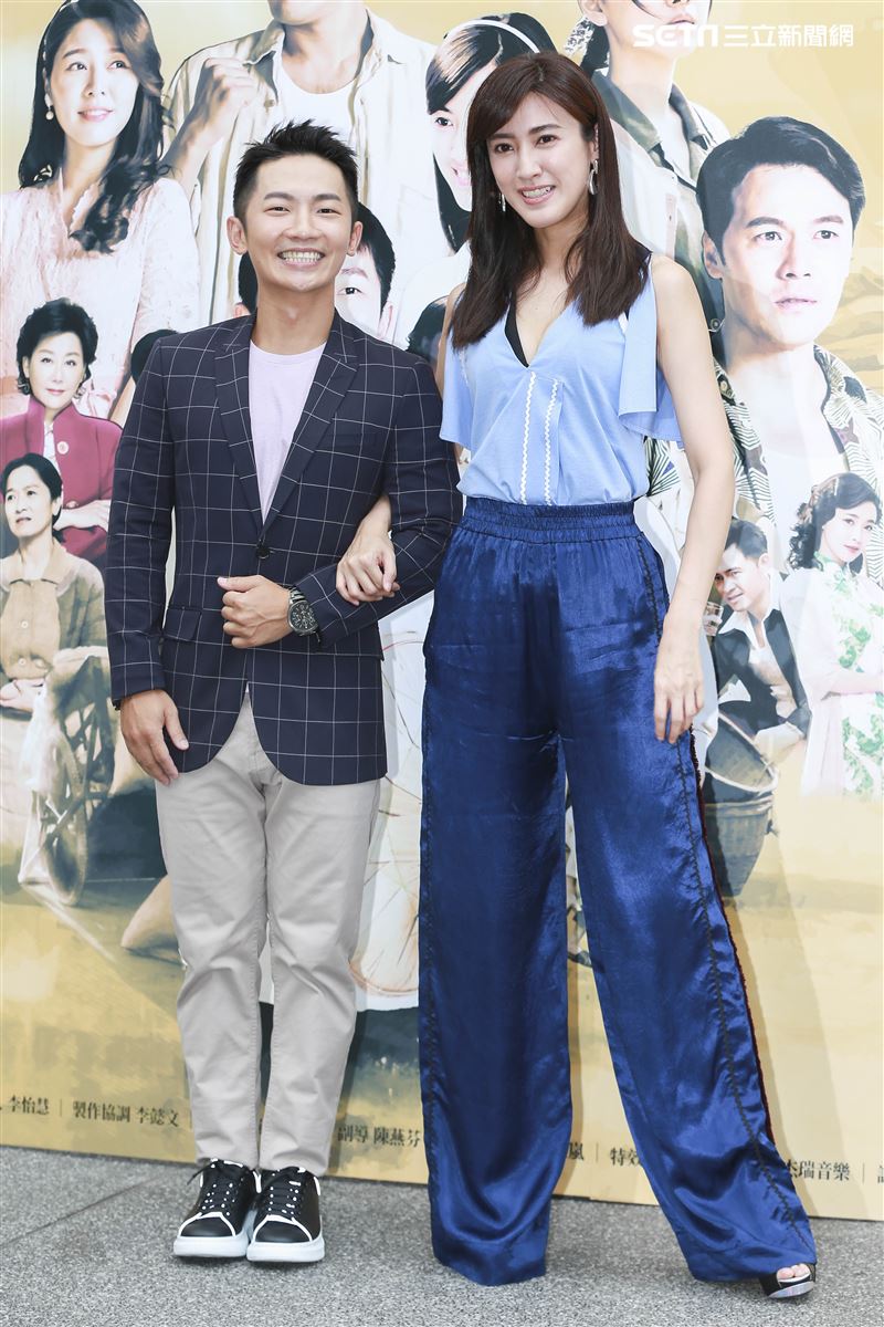 公視時代生活劇《苦力》首映記者會主演蔡昌憲、田羽安（原名陳怡嘉）。（記者林士傑/攝影）