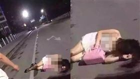 正妹,醉倒,肉彈,胸部,魯男(翻攝自臉書)