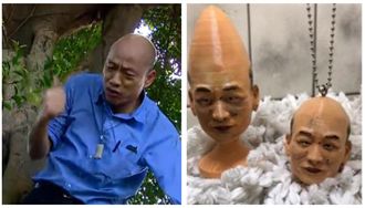 驚！韓國瑜爬樹看樹洞！網：快找塞子