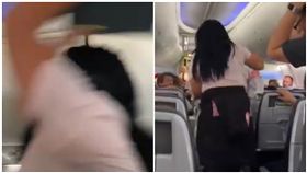 美國,飛機,吵架,筆電,砸頭(圖/翻攝自推特)