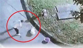 太可惡了！大陸廣州一名黃姓男飼主，日前凌晨將一隻狗狗綁在消防栓上活活打死，更誇張的是，黃男相當無情，直接把狗狗的屍體扔進垃圾桶。影片曝光後，掀起外界抨擊，但黃男竟辯稱不是故意的，「牠死了我還給牠按摩，我也流了眼淚」，讓網友聽了紛紛搖頭，留言痛罵：「太残忍了！」（圖／翻攝自微博）