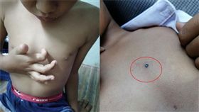 鉛筆,筆芯,胸口,霸凌,馬來西亞（圖／翻攝自中國報）