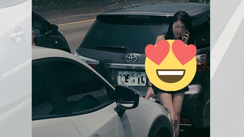低胸女模車禍　網嘆：國道最美風景！