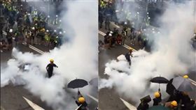 （圖／翻攝自推特）香港,反送中,元朗,催淚彈,遊行
