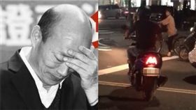 罷韓志工疑遭意圖衝撞（組合圖／翻攝畫面）