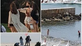 旅遊旺季，蘭嶼島上出現遊客穿比基尼環島，還靠近停有拼板舟的灘頭，有民眾呼籲遊客，尊重當地風俗民情；不過，也有民眾認為「沒那麼嚴重」。（圖／蘭嶼大曉事）