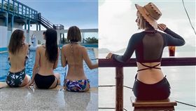 整排裸背辣妹提醒要防曬　網爆動敲碗：通通有～向後轉！
圖／翻攝自小精翎臉書